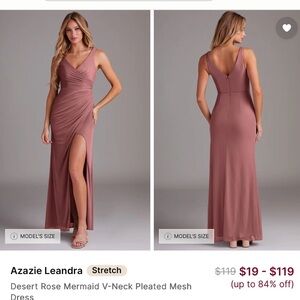 Azazie “Leandra” dress, Desert Rose